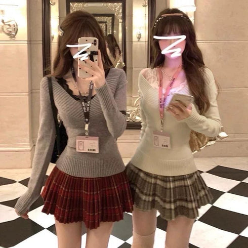 KELTIS Plaid Mini Skirts